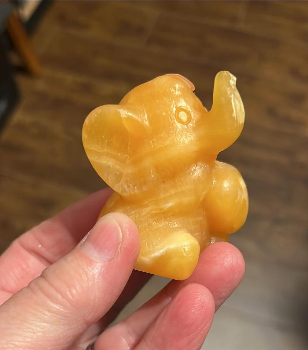 Orange Calcite Elephant