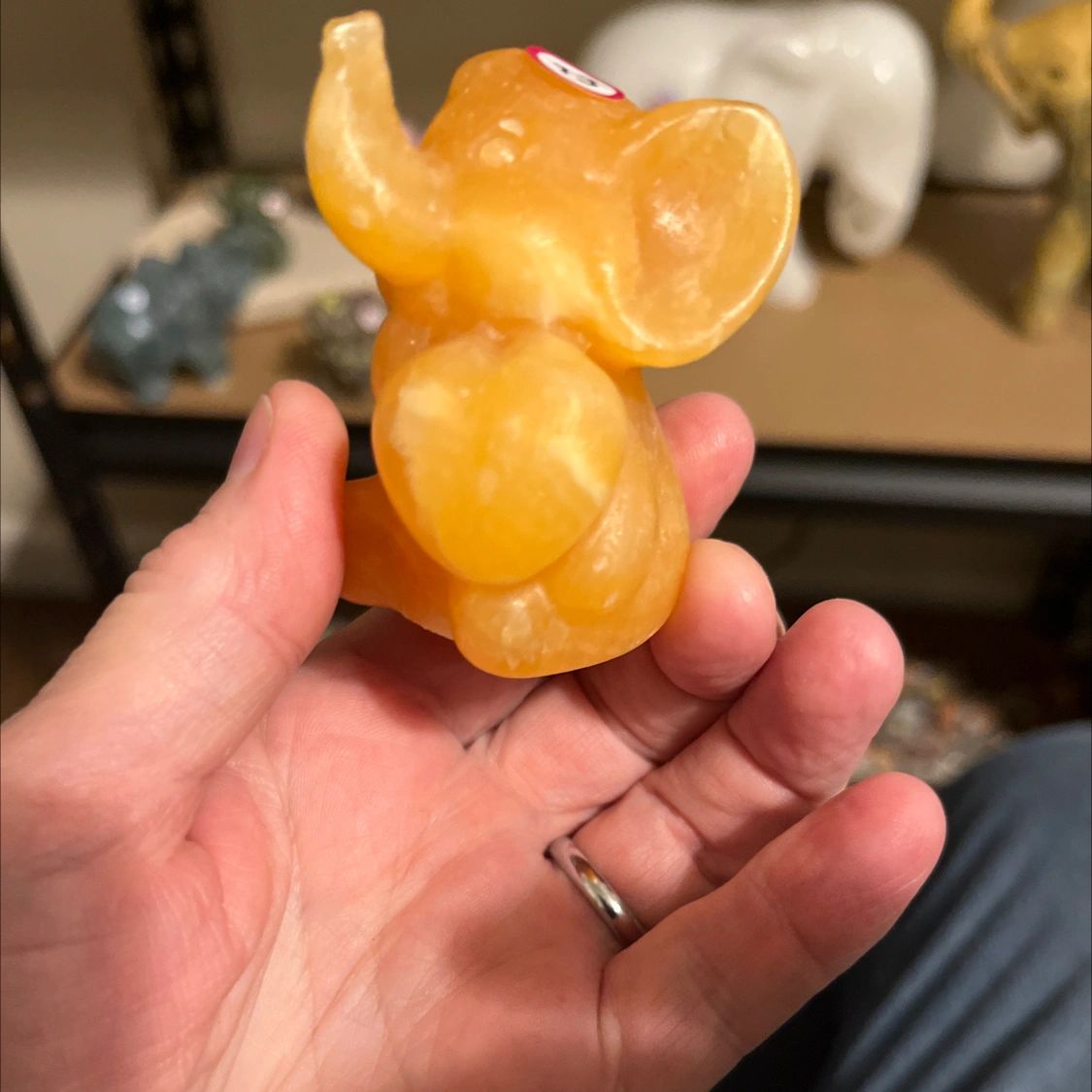 Orange Calcite Elephant